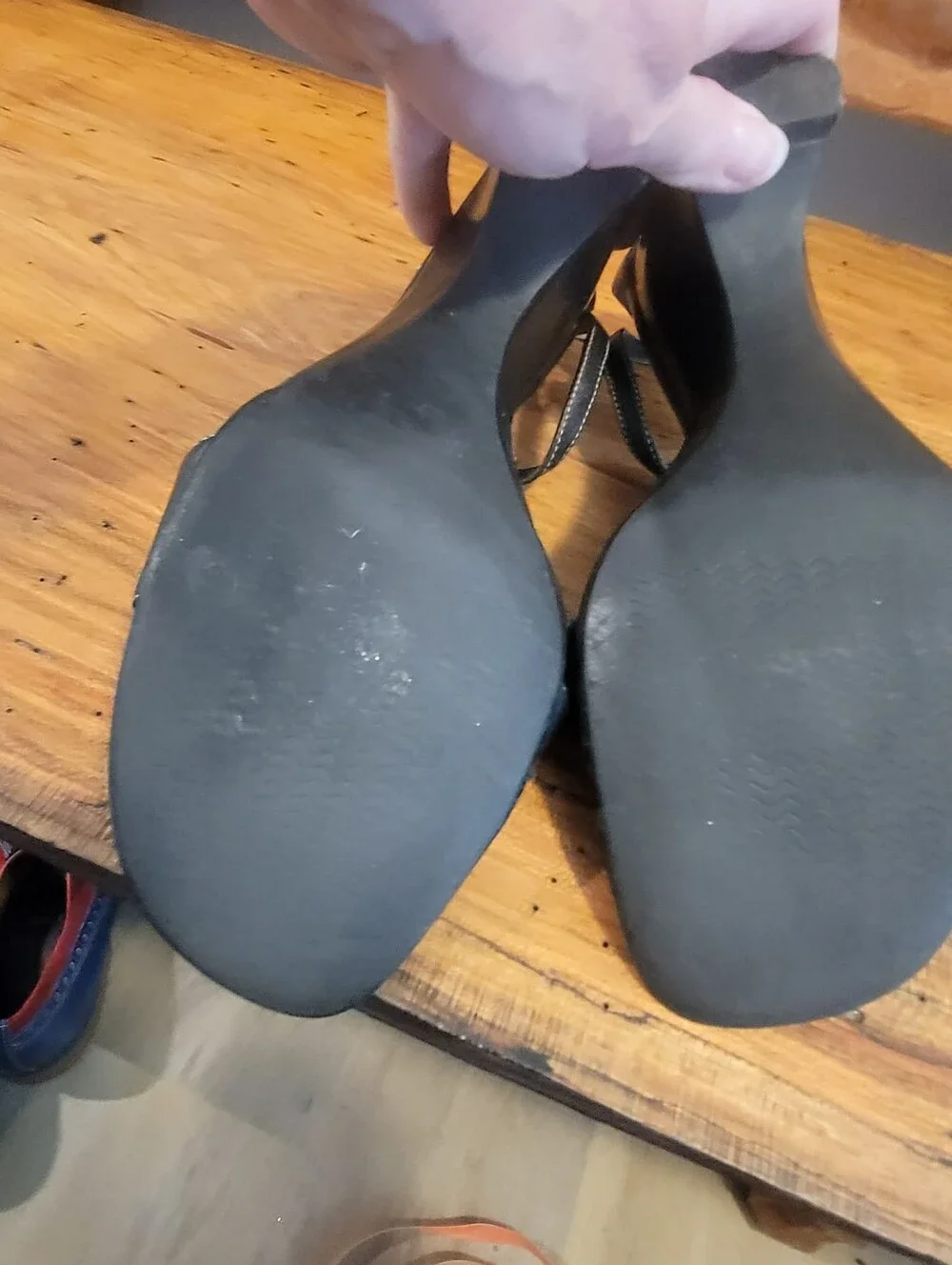 Vintage Micheal Shannon Size 7.5 Black Leather Sling Back 2.5